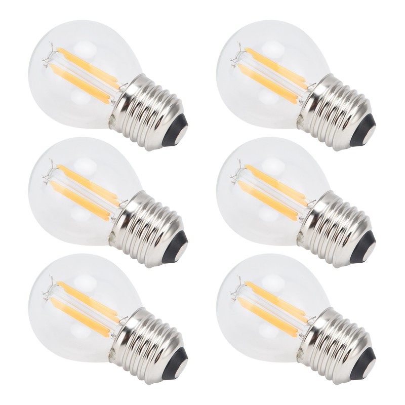 6PCS G45 E27 LED Light Bulb Transparent Glass Bulb Vintage
