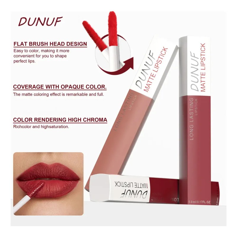 Estuche De Brillos De Labios Dunuf 8 Pzas, Larga Duración