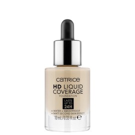 Catrice Mini HD Liquid Coverage Foundation, Make Up, No. 010 Light Beige, Nude, for Combination Skin, for Blemished Skin, Long-Lasting, Matte, Vegan, Oil-Free, Waterproof (10 ml)