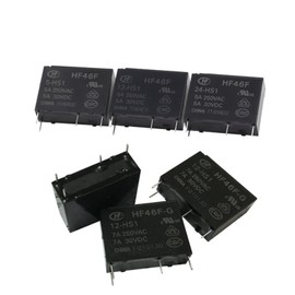 EHHXTXFWA 5Pcs Power Relays HF46F-005-HS1 HF46F-012 024-HS1 HF46F-G/12-HS1 HF46F-G/5-HS1 HF46F-G/24-HS15V 12V 24V 5A 4Pin Small Relay (Size : HF46F-024-HS1)