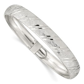 IceCarats 925 Sterling Silver 10.5mm Flexible Bangle Bracelet