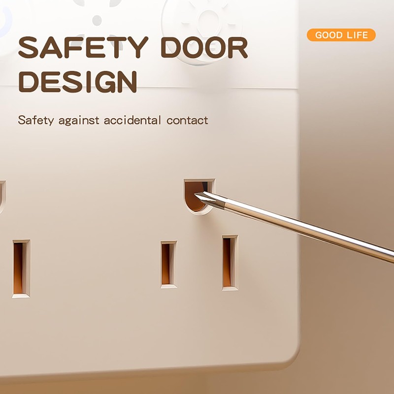 Smart Remote Control Night Light Socket,2AC+3USB Fast Charging,Wall Outlet Night