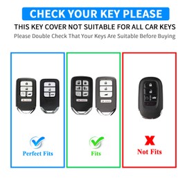 QBUC for Honda 5 Button Key Fob Cover, Soft TPU Full Protection for Honda 2015-2021 Accord Civic CRV Pilot Ridgeline Odyssey Passport Smart Remote Key Case with Keychain Car Accessories (Silvery)