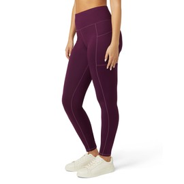 No nonsense Leggings for Women with Tummy Control and Pockets, Athletic High Waist Yoga Pants, Eggplant