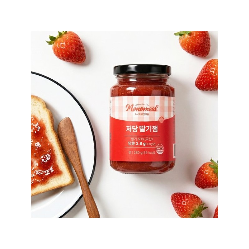Vitamin Village 비타민마을 모노밀 저당 딸기잼 알룰로스 280g x 1개