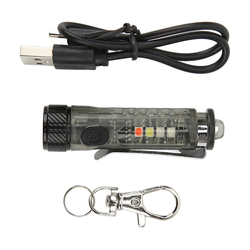 Keychain Flashlight Bright IP65 Waterproof Rechargeable Red Blue Black Light