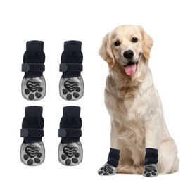 Dog Socks, Set of 4, Dog Socks, Pet Socks, Non-Slip, Dog Socks, Licking Prevention, Cold Protection, Paw Protection, Adjustable, Indoor, Outdoor, Small Dogs, Medium Dogs, Large Dogs, Old Dogs (XS)
