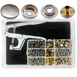 RERI 80 Set Press Stud Set with Pliers 15 mm Metal Press Studs with Pliers Sewing Accessories Buttons for Sewing Snaps for DIY Crafts Fabric, Clothing Bags