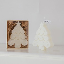 Christmas Tree Aromatherapy Candles, Home Decor Candle, Scented Candle Party Christmas Home Decoration Gifts Room Decor 1 Box (White 01)