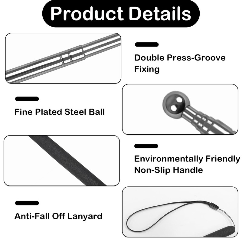 Pack of 2 Extendable Telescopic Pointing Sticks, 100 cm Telescopic