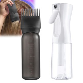 WPPQWP Applicatore Olio Capelli, Spruzzino per Capelli Ricci, 200ML Spruzzino Nebulizzatore Capelli, 170ML Flacone Applicatore per Pettine per Design dei Capelli, Cura e Colorazione dei Capelli