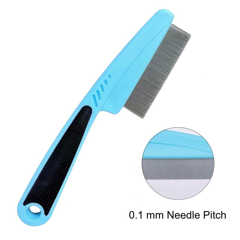 JIANYI Flea Comb with Rubber Handle, Flea and Tick Comb