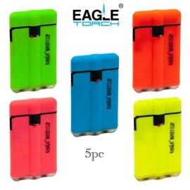 5 x Eagle Flame Slim Torch Lighters Windproof w/Money Clip fluorescent