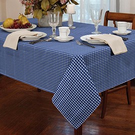 Classic Home Store Alan Symonds Tablecloths Gingham Tablecloth Blue 36 x 36
