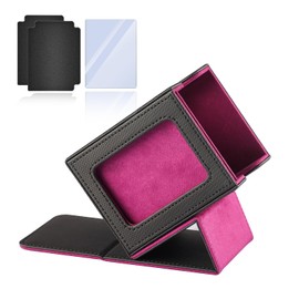 HSMH MTG Deck Box for Commander Display Window,Card Deck Box Fits 100 Double Sleeved Cards Applicable to all card transactions such as TCC/CCG/EDH (Black Purple)