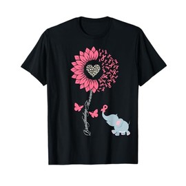 Breastfeeding Week Awareness Sunflower Butterfly Elephant T-Shirt
