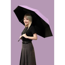 Clarquay Travel Umbrella Compact Umbrella for Women and Men Small Automatic Umbrella with UV and Rain Protection Light Purple