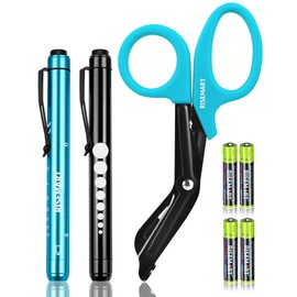 3 Pack Pen Light & Bandage Scissors for Nurses - Medical Scissors and Penlights for Nurses with Batteries, Medical Accessories for Doctor, Nursing Students, First Aid, EMT, EMS