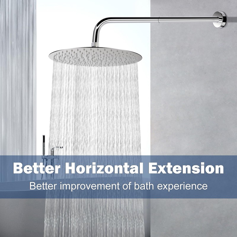 NearMoon Shower Arm, Extra Extension Arm with Flange, Stainless Steel