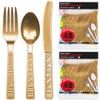 DecorRack Plastic Cutlery Set, Gold Colored Plastic Silverware Sets for