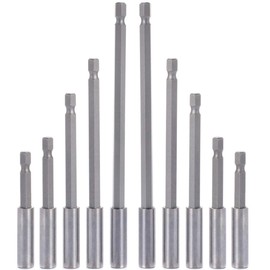 10-Pieces Magnetic Bit Holder Extension, 1/4 inch Hex Shank Heavy Duty Quick Release Screwdriver Drill Bit Holder Extension Set for Screws, Nuts, Drills, Handheld Drivers 50/60/75/100/150mm