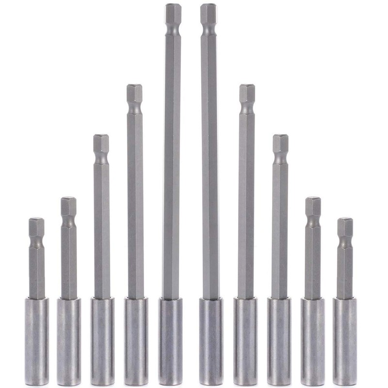 10-Pieces Magnetic Bit Holder Extension, 1/4 inch Hex Shank Heavy