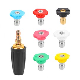 Dovhmoh Turbo Nozzle, Rotary Nozzle and 7 Tips for High Pressure Washers, 1/4" Quick Connect, 4000