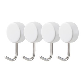 LEC H00408 Strong Pin Hooks, Pack of 4, Load Capacity: 8.8 lbs (4 kg), White