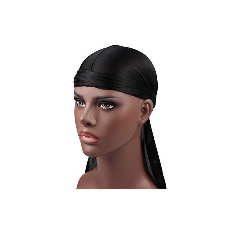 RAGBYB Men Silk Durag Long Straps Bandanas for Men Headwear