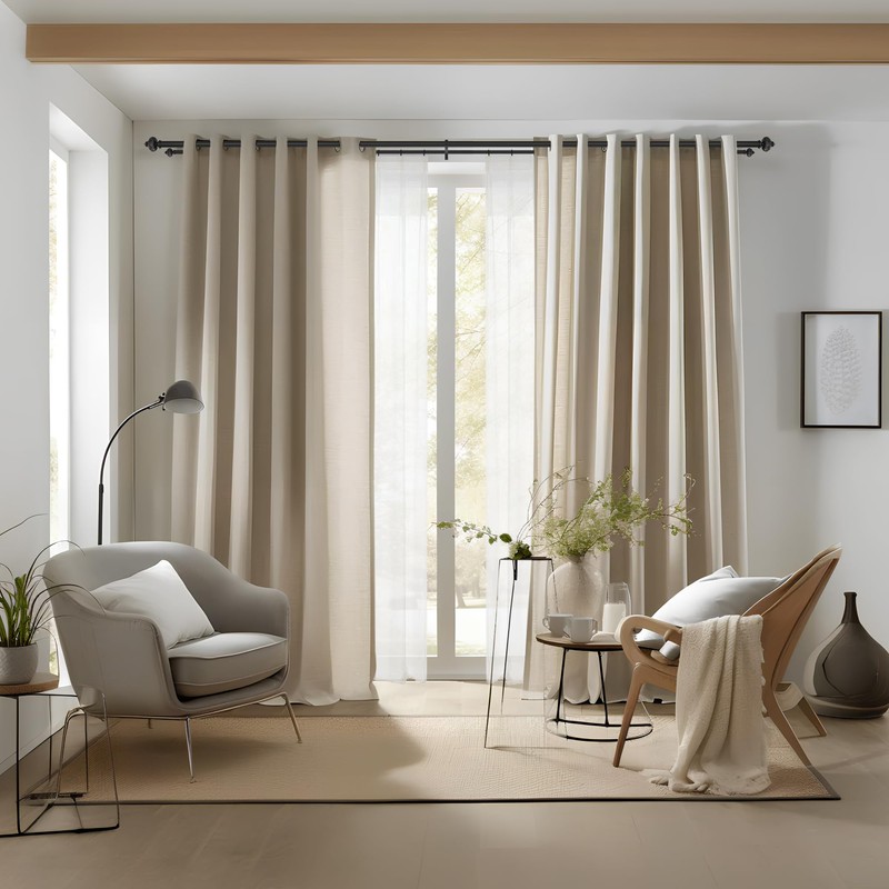 Lwiiom Heavy Duty Double Curtain Rod with Palm Leaves Finials