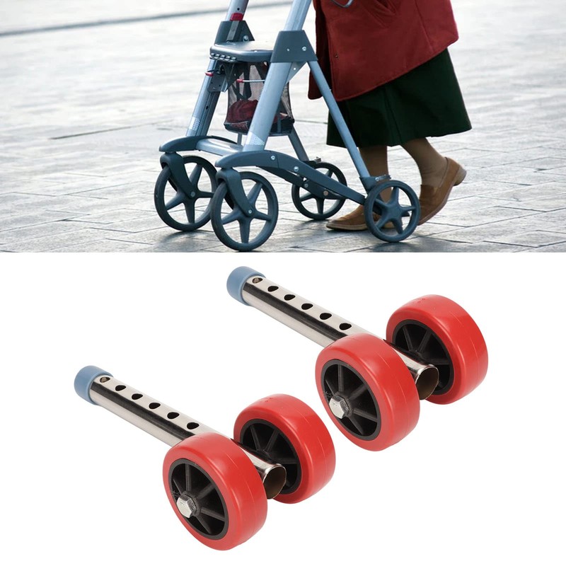 Fockety Adjustable Height Walker Wheels with Ski Glides for Most