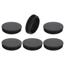 sourcing map 6 Pcs Round Plastic Plug, Black Tubing End Cap Plugs, 74mm(2.91 Inch) Furniture Leg Pipe Insert, Glide Protection for Chair, Sofa, Table, Shelf