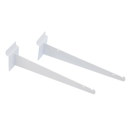 VICTORY DISPLAY & STORE FIXTURE MFG 10-inch Shelf Brackets Attach to Slatwall, Holds Light and Medium Weight Shelving for Retail Displays or Home Use (Quantity 2) (2, White)