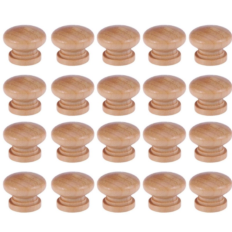 Wooden Knobs Cabinet Furniture Drawer Knobs Pulls Handles with Screw