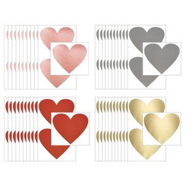LSYYSL 100 Scratch Card Coated Stickers, Heart Stickers, Creative Stickers, Fun Stickers