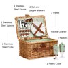 Wicker Picnic Basket for 2, Handmade Willow Hamper Basket Sets