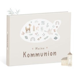 mintkind My Communion Beige Memory Album - Communion Gift for Boys and Girls - Lovingly Designed Album to Record Special Moments - Photo Album for DIY