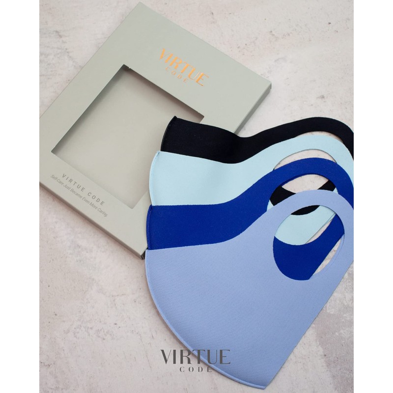 VIRTUE CODE Second Skin Cloth Face Mask Pack. 4 Buttery
