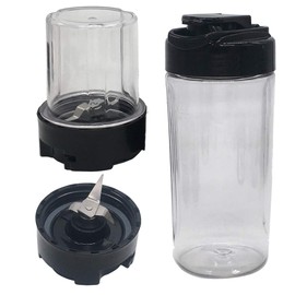 Joystar Replacement myblend cross blade flat blade with 5oz/12oz Sport Bottle and to go lid/fresh lid, Compatible with Oster MyBlend Blenders; BLSTPB models and BLSTP2(6, 1x5oz+1x12oz)
