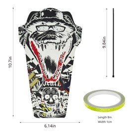 2 Pcs Mountain Bike Fender, MTB Mudguard, Bicycle Fenders, Front/Rear Mud Guards for 22"/24"/26"/27.5", Aerodynamic Design, Weatherproof, with 26ft DIY Reflective Tape, Crocodile