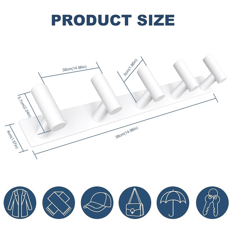 VAEHOLD Hat and Coat Wall Mount Rack - Hooks for
