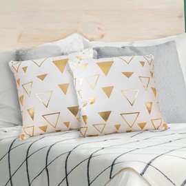 Cushion Covers Cushions for Sofa Modern Decorative Square Luxury Pillowcases for Couch Living Room Sofa Bed with Invisible Zipper 45cm x 45cm 18x18 Inches 2 Pieces 523-0513