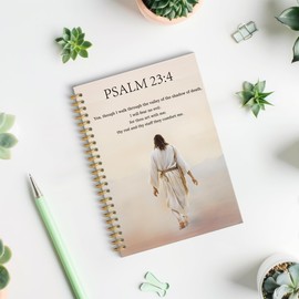 ROXMART Psalm 23 Christian Bible Spiral Notebook, Jesus Journal, Prayer Journal for Woman Men, Religious Scripture Church Notes Notebook, 5.5x8.3 Inch