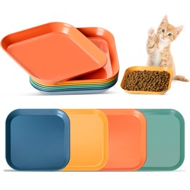 HMDZMR 8Pcs Whisker Fatigue Free Cat Bowls, 6 inch Cat Food Bowl, Wheat Straw Cats Dishes, Pet Plate for Kittens and Short Legged Cats