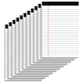 10 Pack of Legal Pad Writing Pads 5" x 8" Notepad 80gsm Recycled Paper Small Legal Pads 25 Lines Note Pads Perforated Legal Pads 120 Sheets Single-Sided Printed Legal Pads for School, College, Office