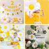 Lumjoy 12 Pcs White Daisy Foil Balloons for Girls Daisy