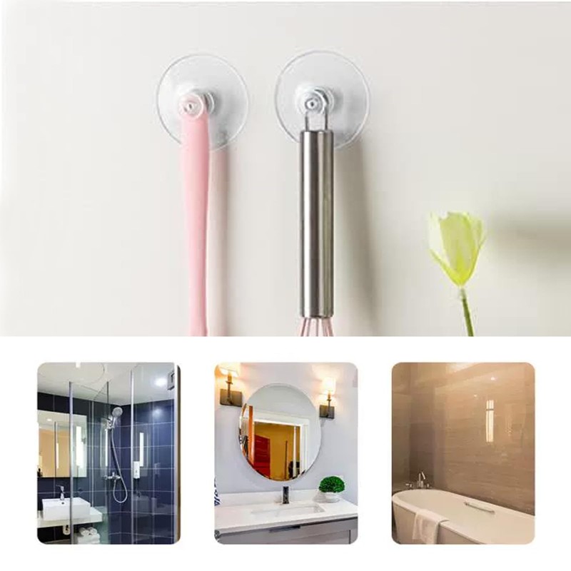 10Pcs Plastic Sucker Pads Transparent Suction Cup Screw Nut Suction