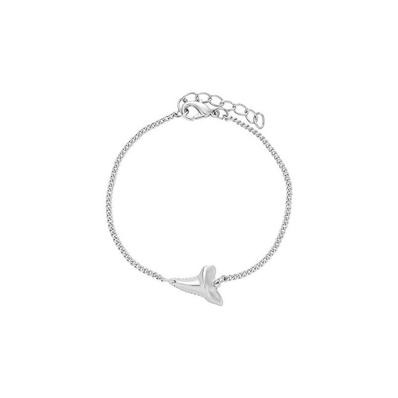 NOUMANDA Gold Tone Shark Tooth Charm Bracelet (Silver)