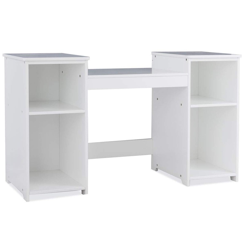 Nightcore Kids Vanity Table, White Dressing Table with 4 Storage