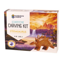 Stegosaurus Studiostone Creative Soapstone Sculpture Carving DIY Arts and Crafts Kit for Kids Adults